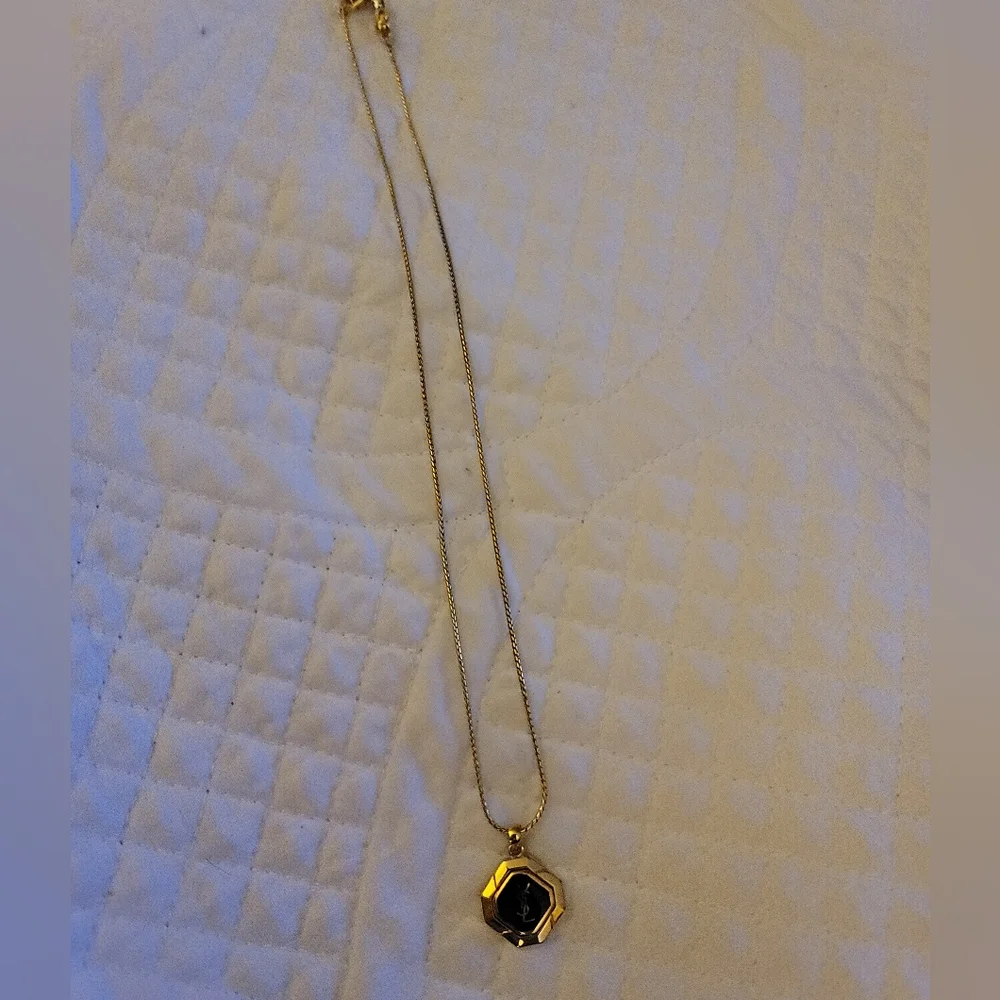 YSL Gold and Black Pendant Necklace/ Adjustable - Picture 5 of 5